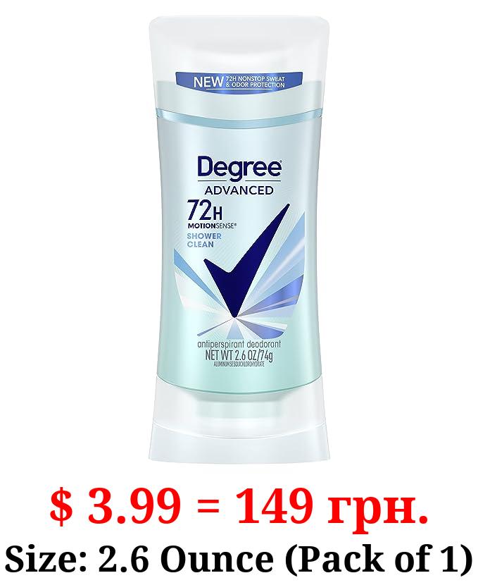 Degree Advanced Antiperspirant Deodorant Shower Clean 72-Hour Sweat & Odor Protection Antiperspirant for Women with MotionSense Technology 2.6 oz