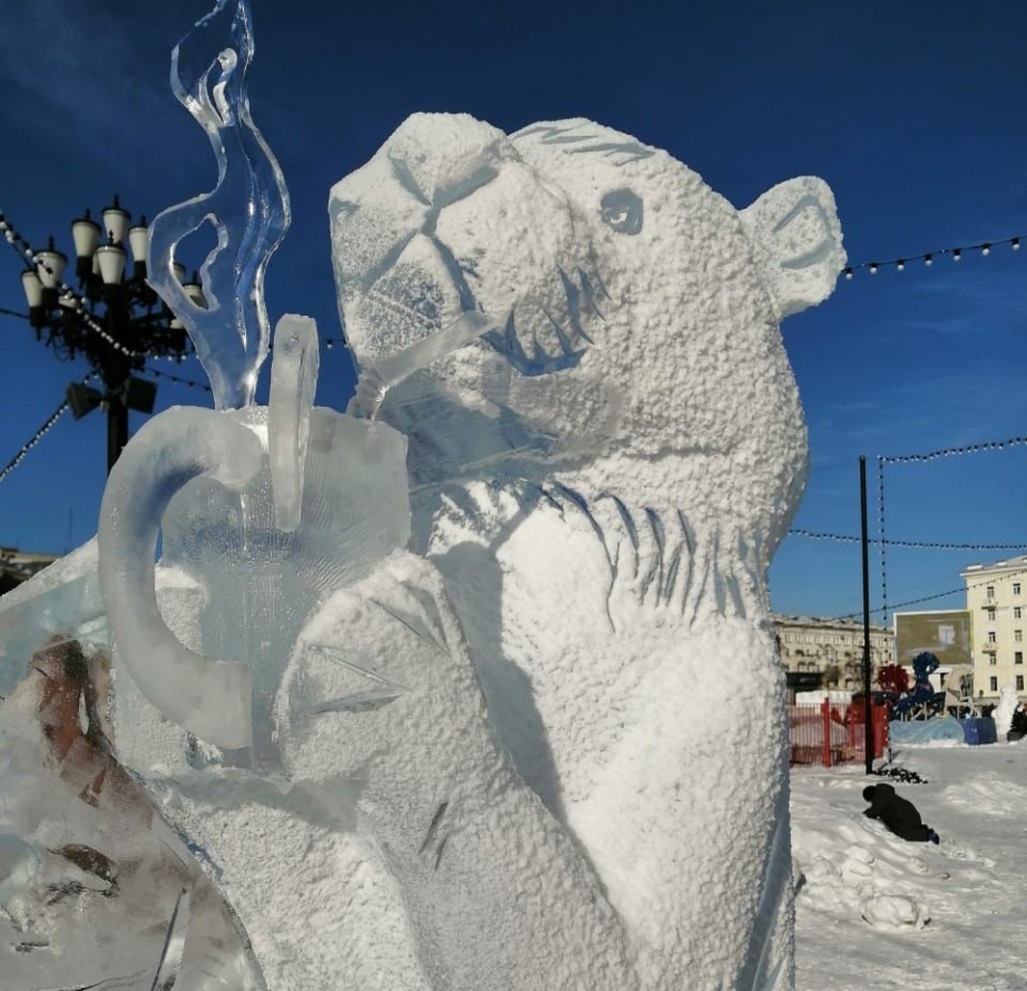 В Хабаровске выбрали лучшую ледяную скульптуру Ледышка-ХА!