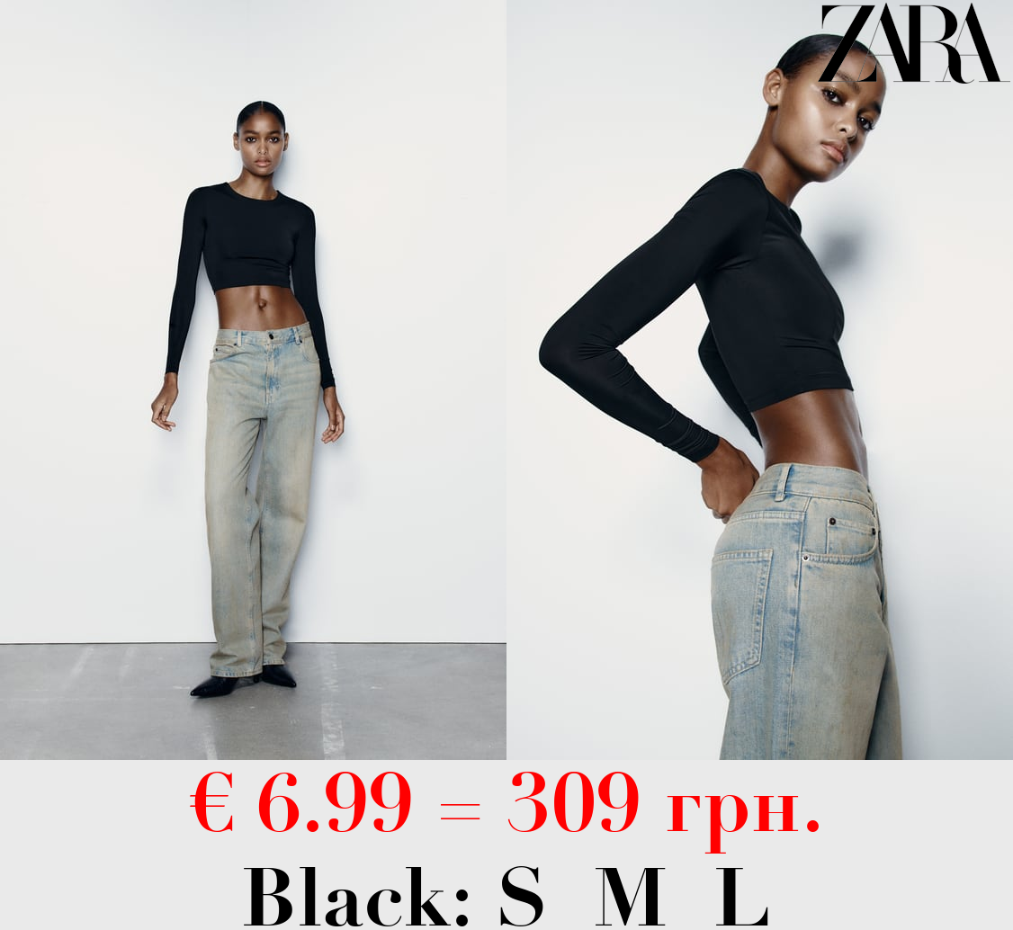 CROPPED POLYAMIDE T-SHIRT