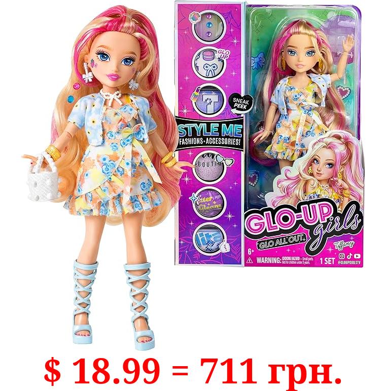 Far Out Toys GLO-UP Girls Season 2 Tiffany Blonde Fashion Doll, Dazzling Jewelry, Hair Gems, Accessories, Fashions, Face Stickers, Makeup, Nails