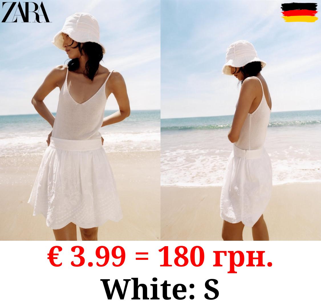 ZW COLLECTION EMBROIDERED MINI SKIRT