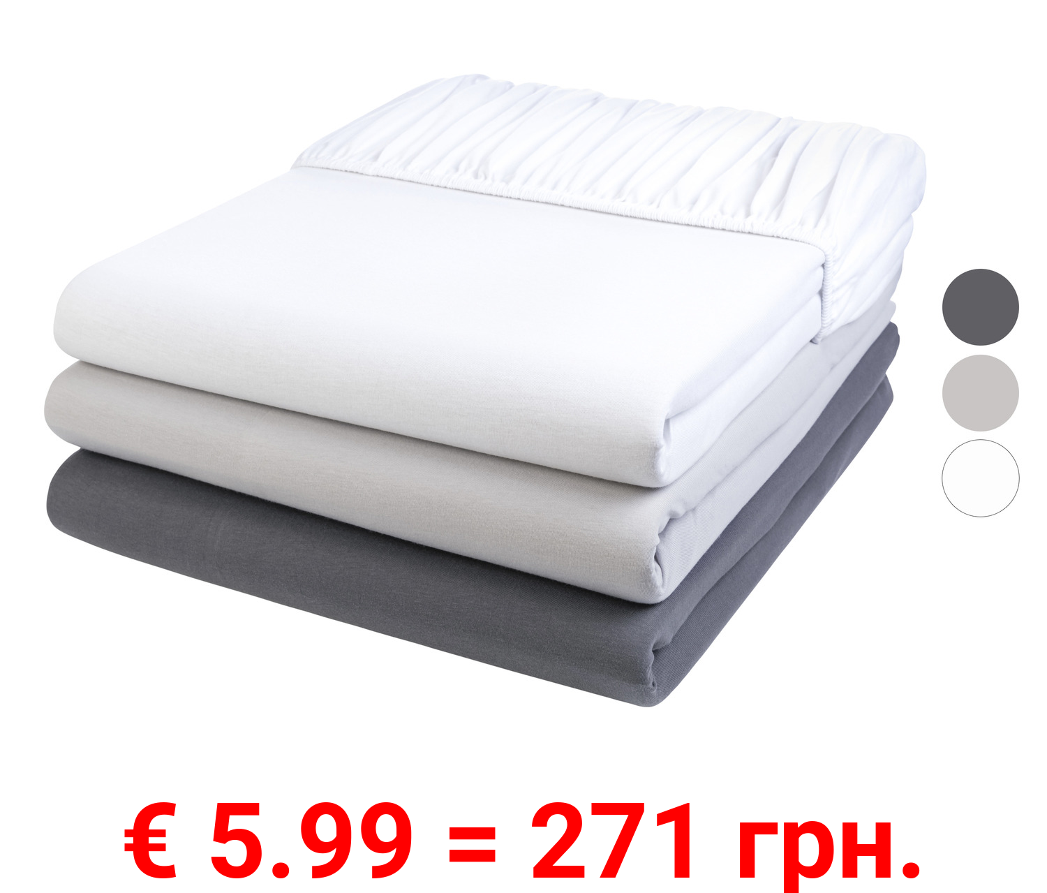 LIVARNO home Jersey-Spannbettlaken, 90-100 x 200 cm