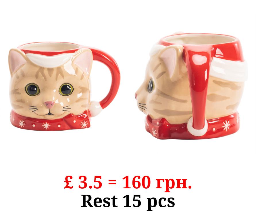 Christmas Cat-Shaped Mug